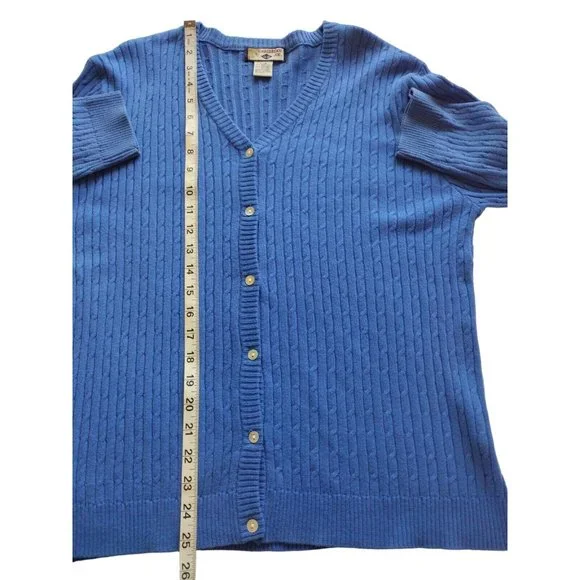 Caribbean Joe Sweater Womens Large Button Up Long Sleeve Casual - Picture 6 of 11